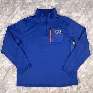 Campus Heritage Men Florida‎ Gators Blue Orange 1/4 Zip Pullover Jacket Large